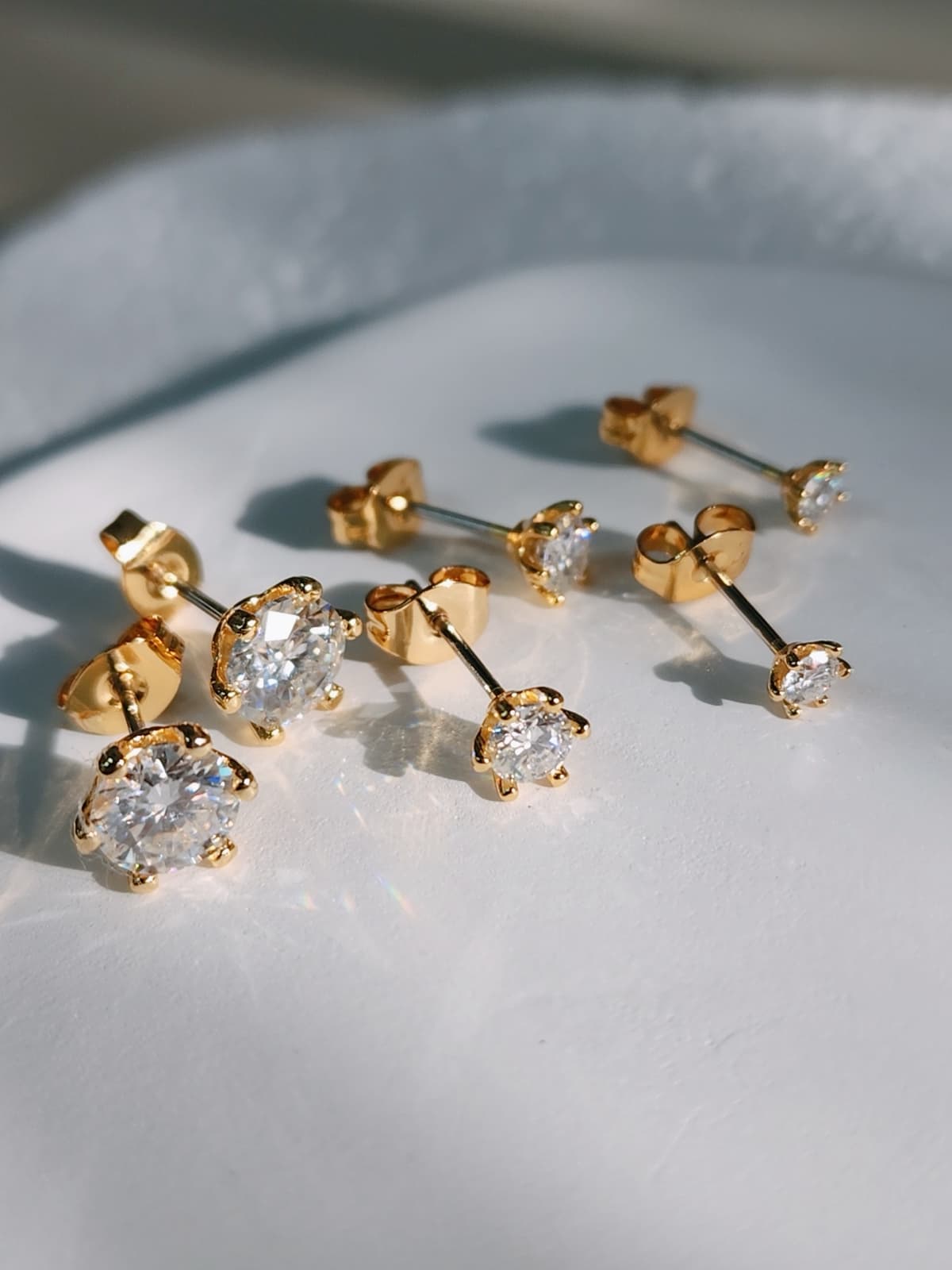 GRA Moissanite Diamond Surgical Steel 6-Prong Earrings - 이미지 7