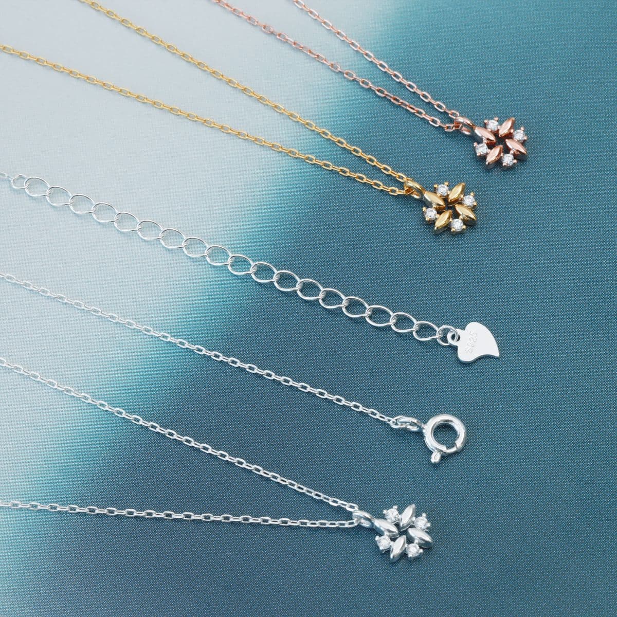 [SN6400] Silver 925 Cubic Pinwheel Necklace - 이미지 9