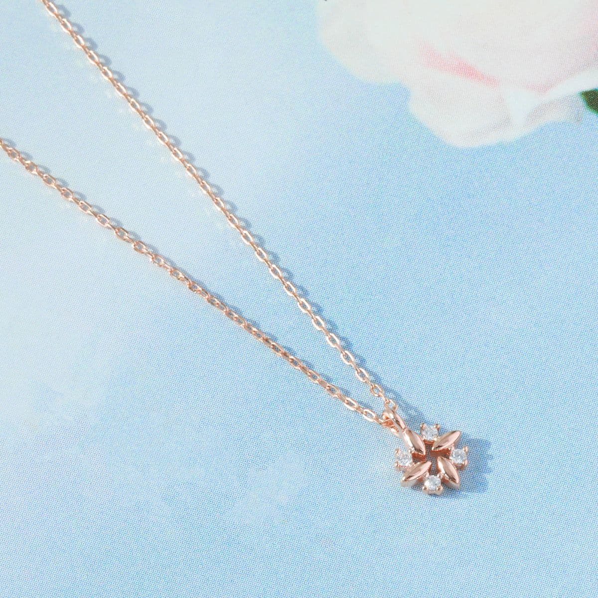 [SN6400] Silver 925 Cubic Pinwheel Necklace - 이미지 6