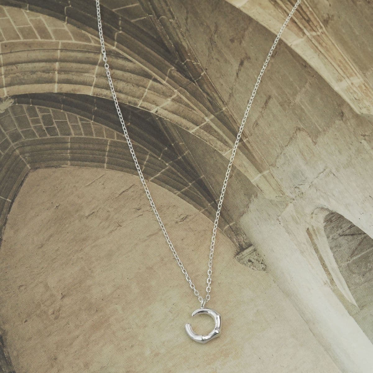 [SN4808] Silver 925 Mini Bold Ring Necklace - 이미지 4