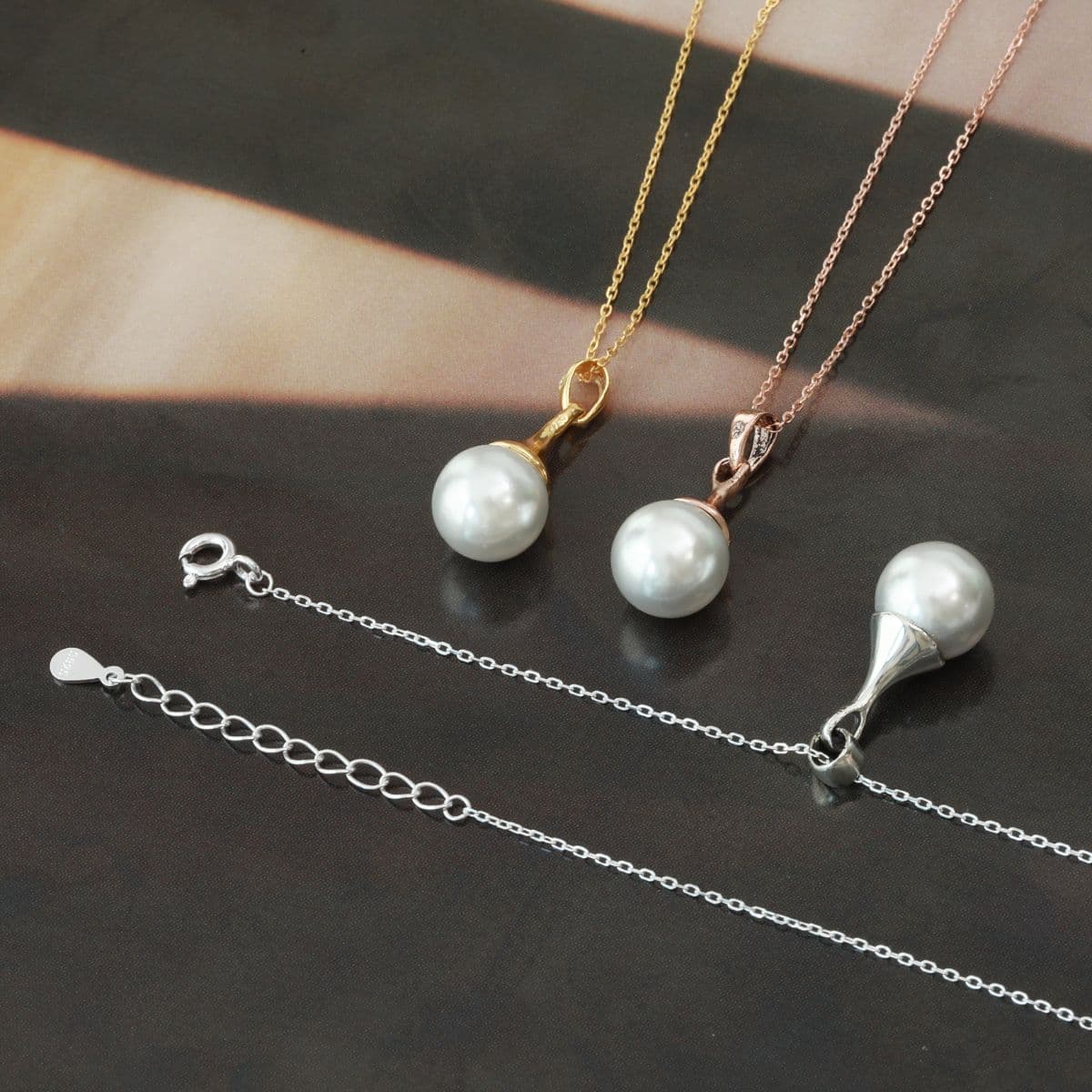 [SE6407,SN6403] Silver 925 Swarovski Pearl Drop Set (Earrings, Necklace) - 이미지 16