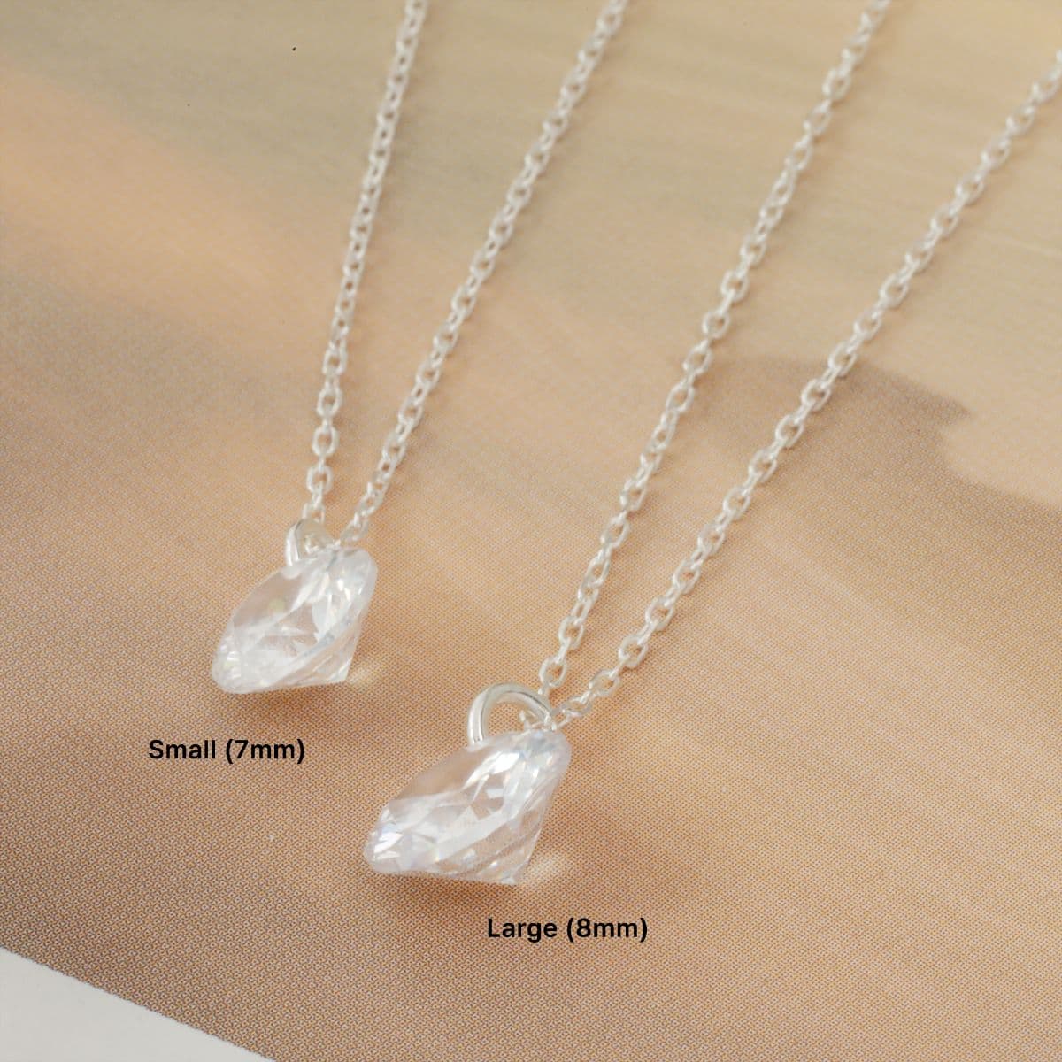[SN6411] Silver 925 Pure Diamond Shape Cubic Necklace - 이미지 11