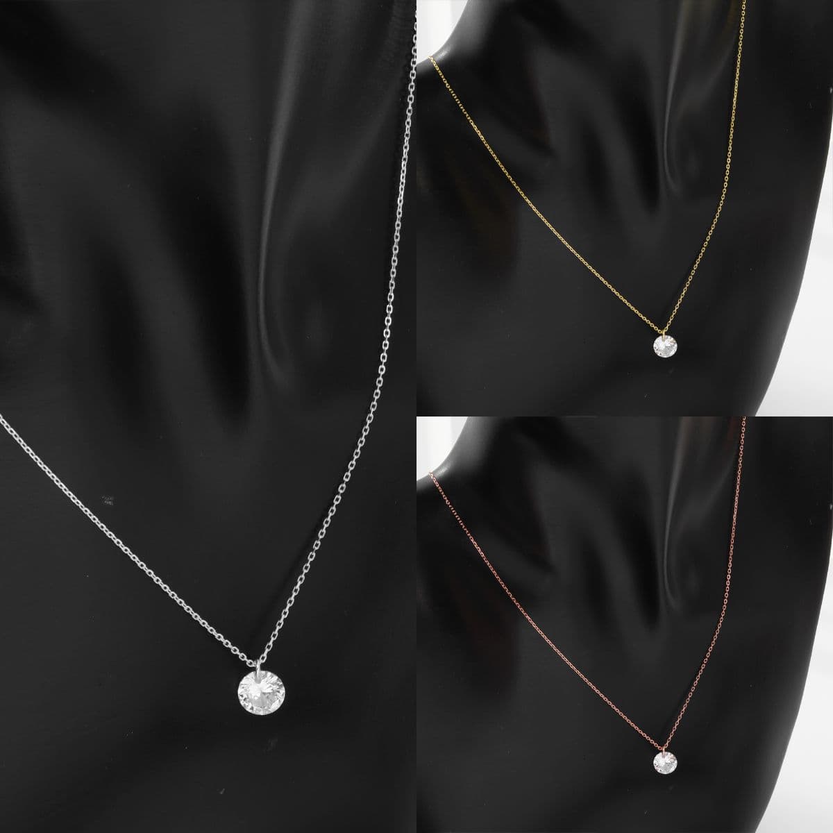 [SN6411] Silver 925 Pure Diamond Shape Cubic Necklace - 이미지 5