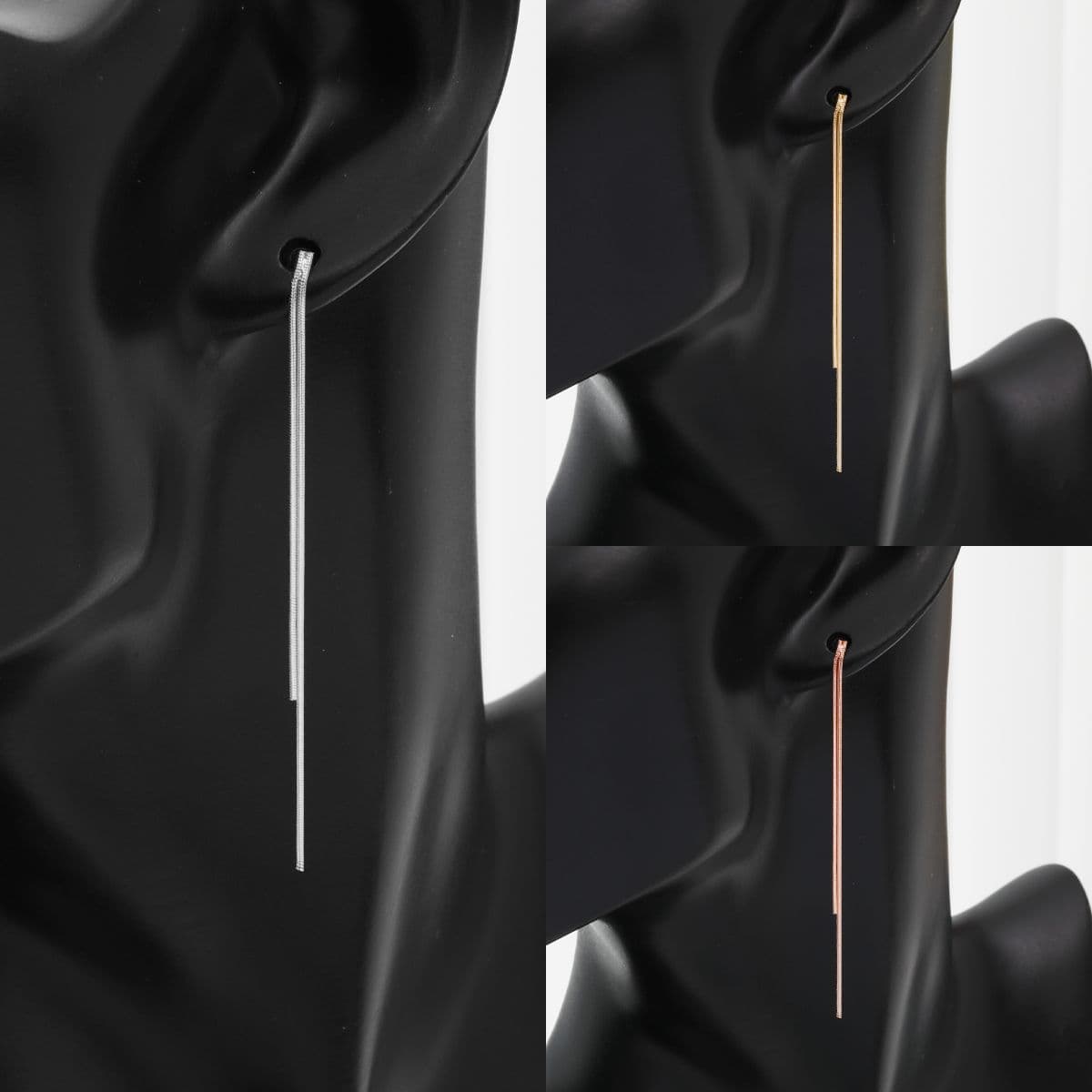 [SE6421], [SE6422] Silver 925 Bold and Snake Chain Drop Earrings Series - 이미지 18