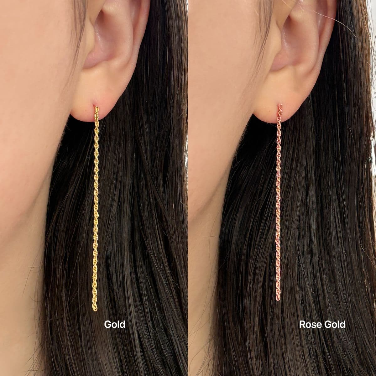 [SE6421], [SE6422] Silver 925 Bold and Snake Chain Drop Earrings Series - 이미지 6