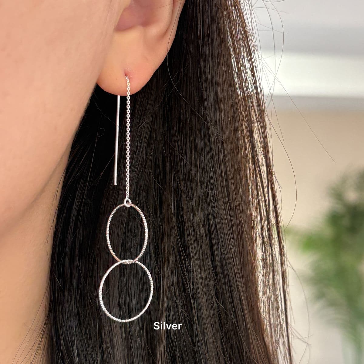 [SE6423], [SE6424], [SE6425] Silver 925 Cut Ring Drop Earring Set - 이미지 15