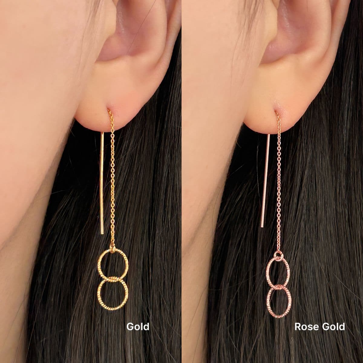 [SE6423], [SE6424], [SE6425] Silver 925 Cut Ring Drop Earring Set - 이미지 5