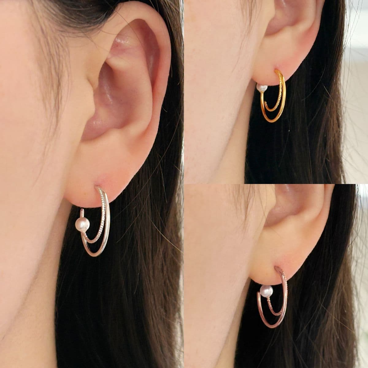 [SE6427], [SE6428], [SE6429] Silver 925 Hoop Earring Set - 이미지 5
