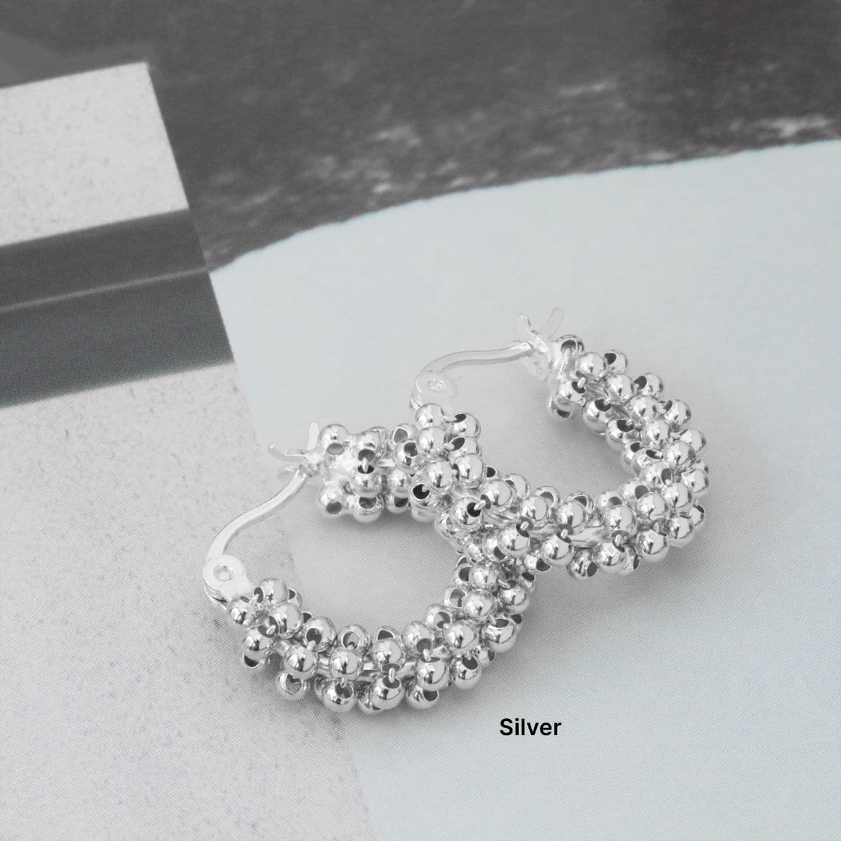 [SE6433] Silver 925 Mini Ball Connect One-Touch Earrings - 이미지 2