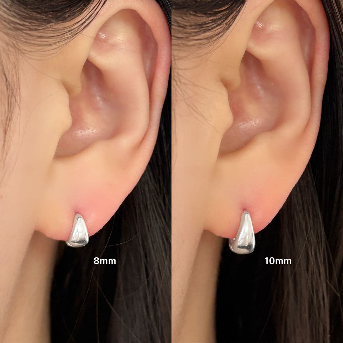 [SE4500] Silver 925 Basic Water Drop One-Touch Earrings - 이미지 2