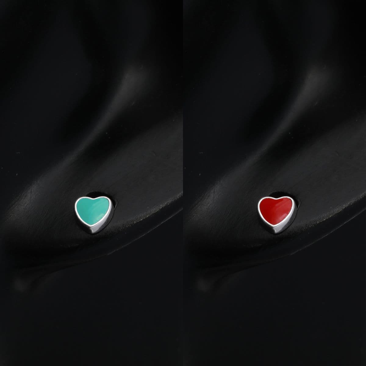 [SE6501] Silver 925 Color Epoxy Heart Earrings - 이미지 9