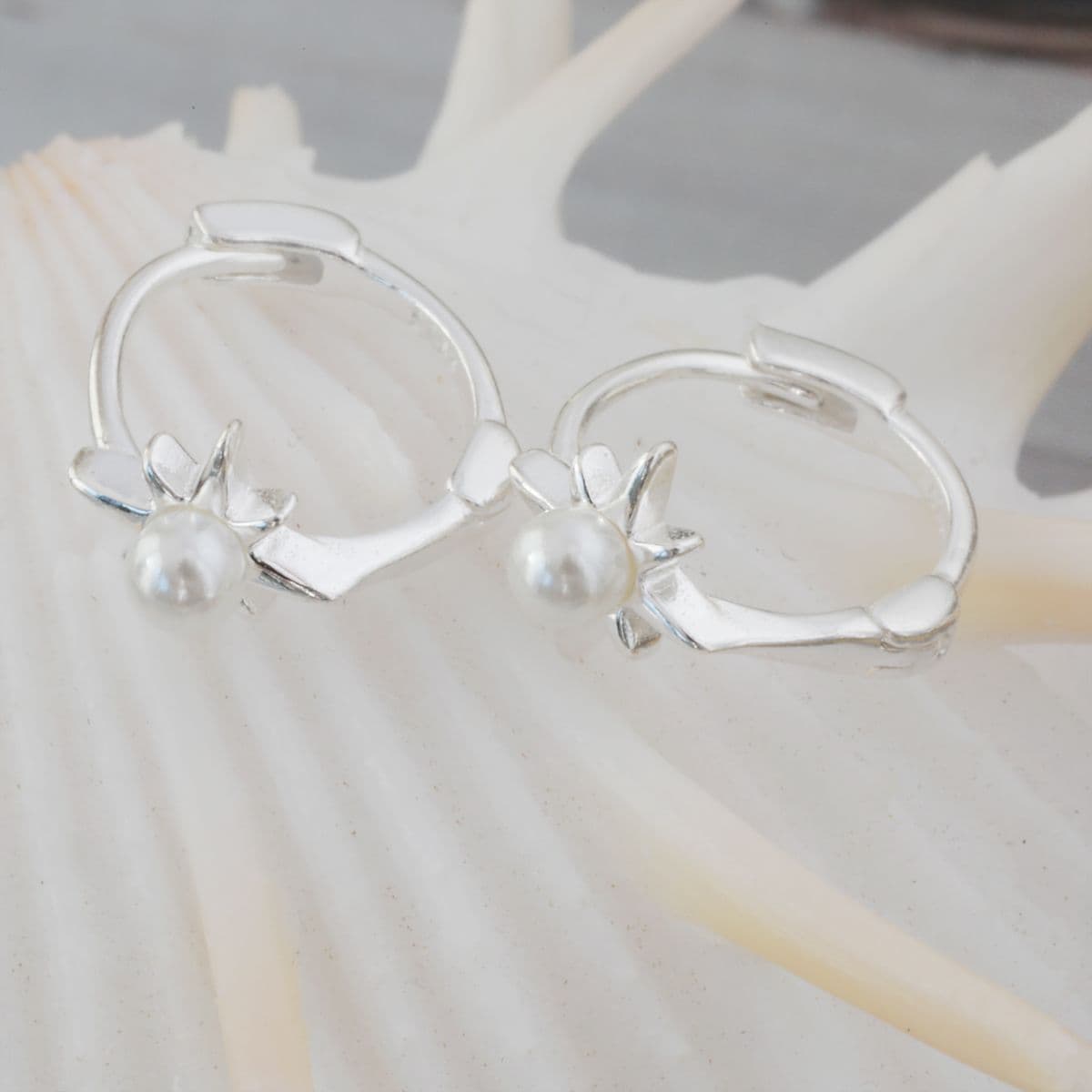 Silver 925 Mini Swarovski Pearl Sparkle Set (Piercing, Earrings, One-touch) - 이미지 8