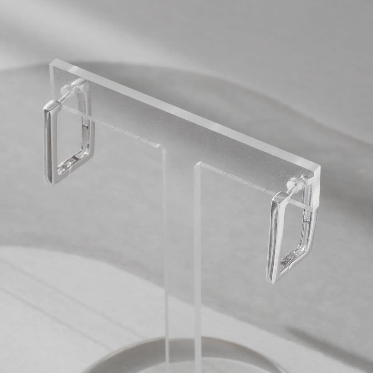 [SHG6503] Silver 925 Thin Square One-Touch Earrings - 이미지 4