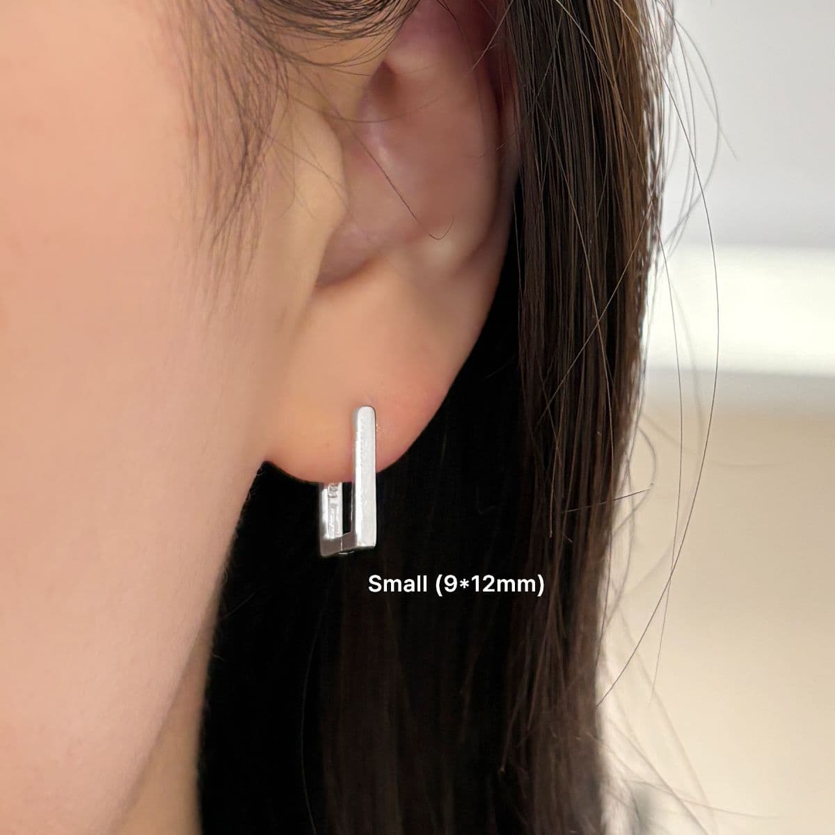 [SHG6503] Silver 925 Thin Square One-Touch Earrings - 이미지 3