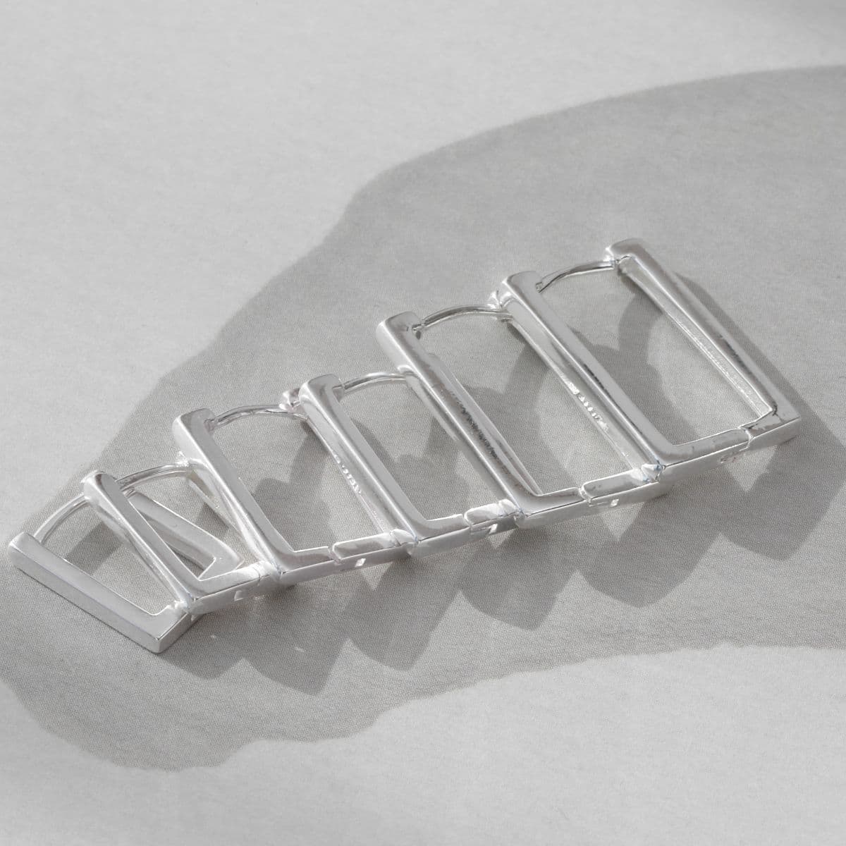 [SHG6503] Silver 925 Thin Square One-Touch Earrings - 이미지 2