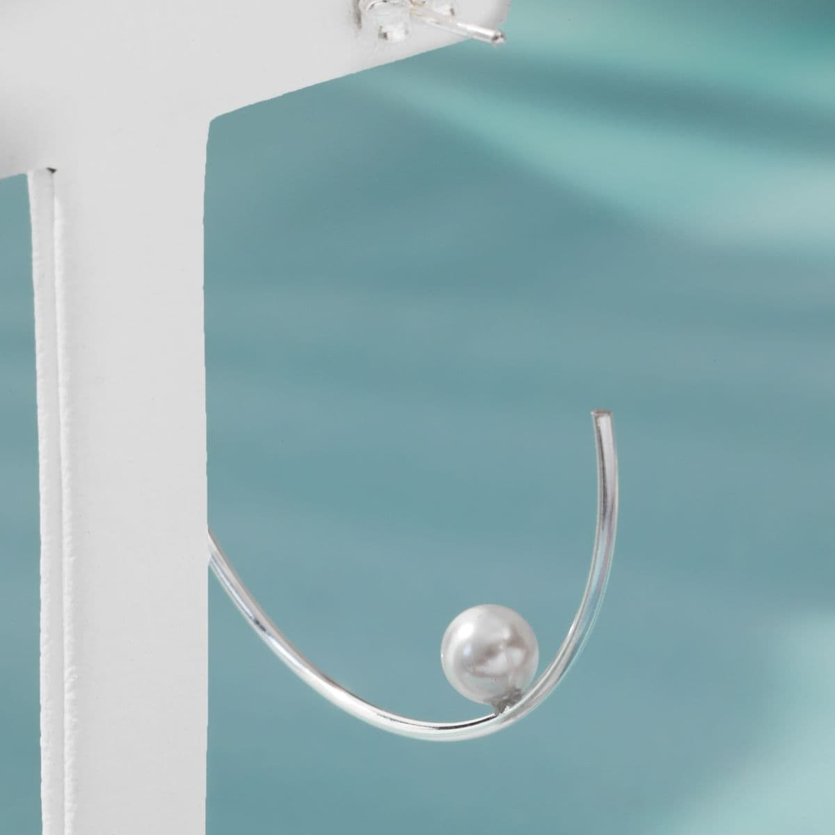 [SE6504] 925 Silver Big and Thin Hoop Pearl Earrings - 이미지 10