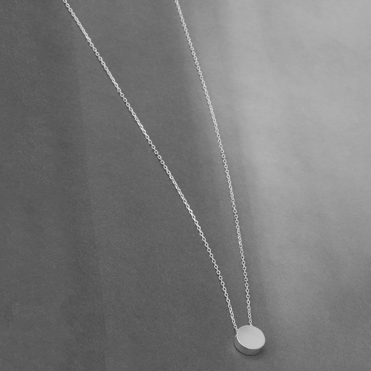 [SN6501] Silver 925 Flat Bold Round Necklace - 이미지 2