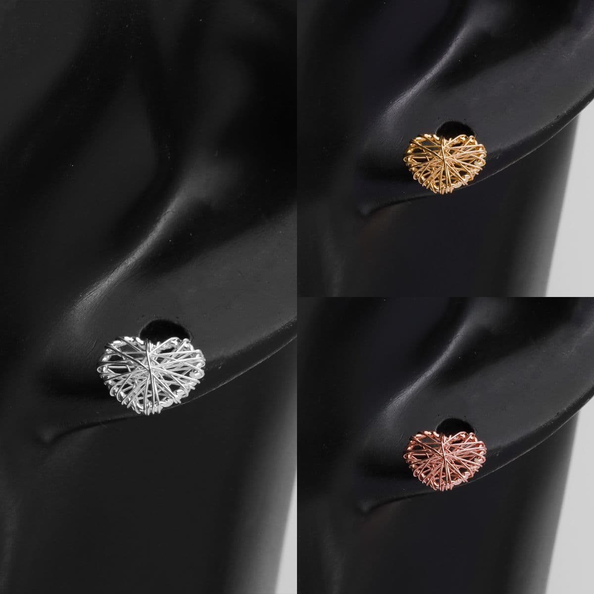 [SE6510], [SE6511] Silver 925 String Heart and Twisting Candle Earring Set - 이미지 4