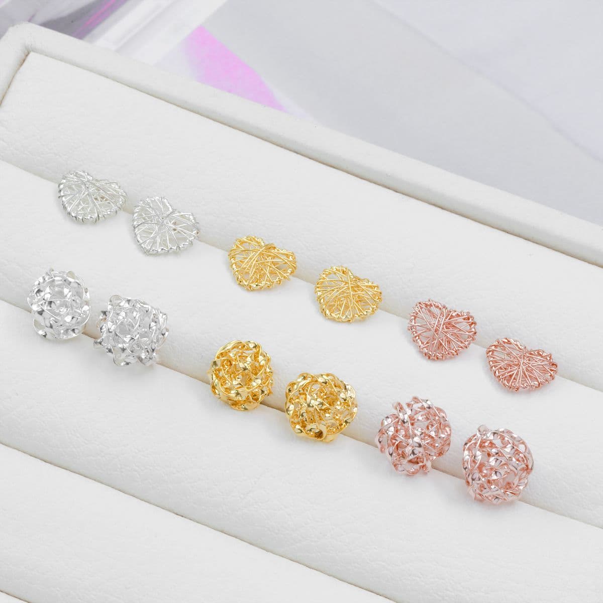 [SE6510], [SE6511] Silver 925 String Heart and Twisting Candle Earring Set - 이미지 10