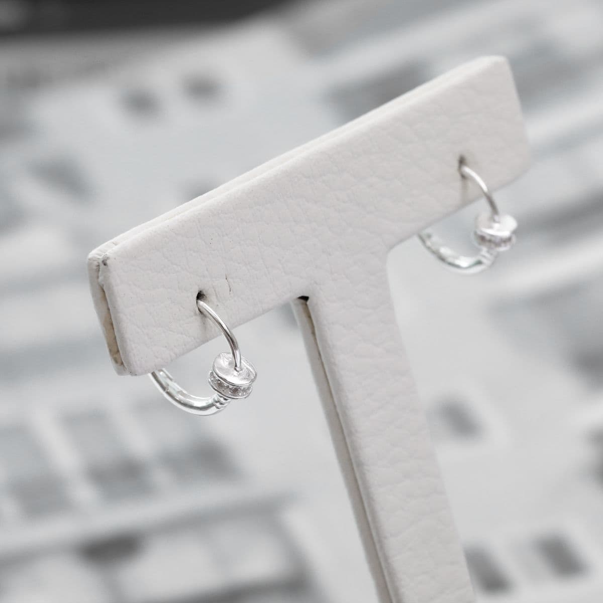 [SE3173] Silver 925 Round Ring Cubic One-Touch Earrings - 이미지 3