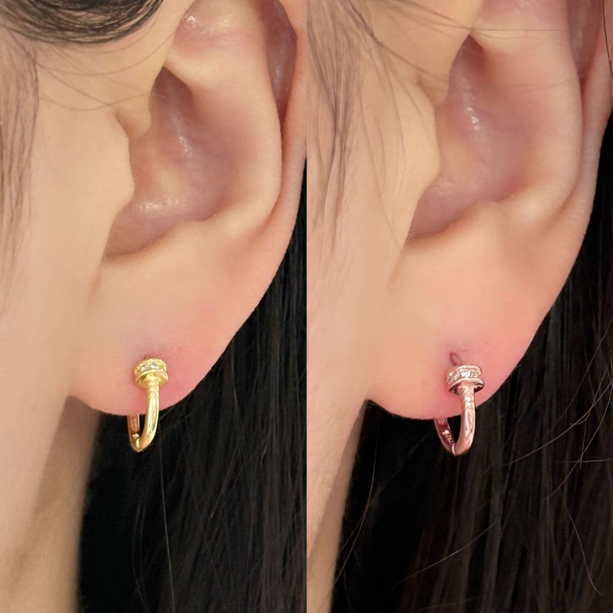 [SE3173] Silver 925 Round Ring Cubic One-Touch Earrings - 이미지 7
