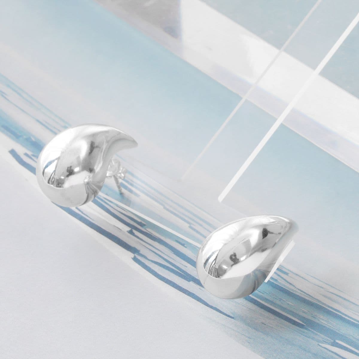 [SE6600] 925 Silver Big Bold Teardrop Earrings - 이미지 8