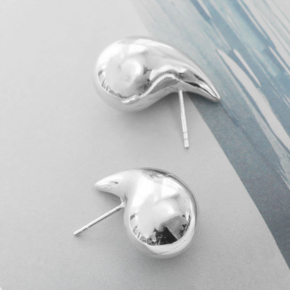 [SE6600] 925 Silver Big Bold Teardrop Earrings - 이미지 6