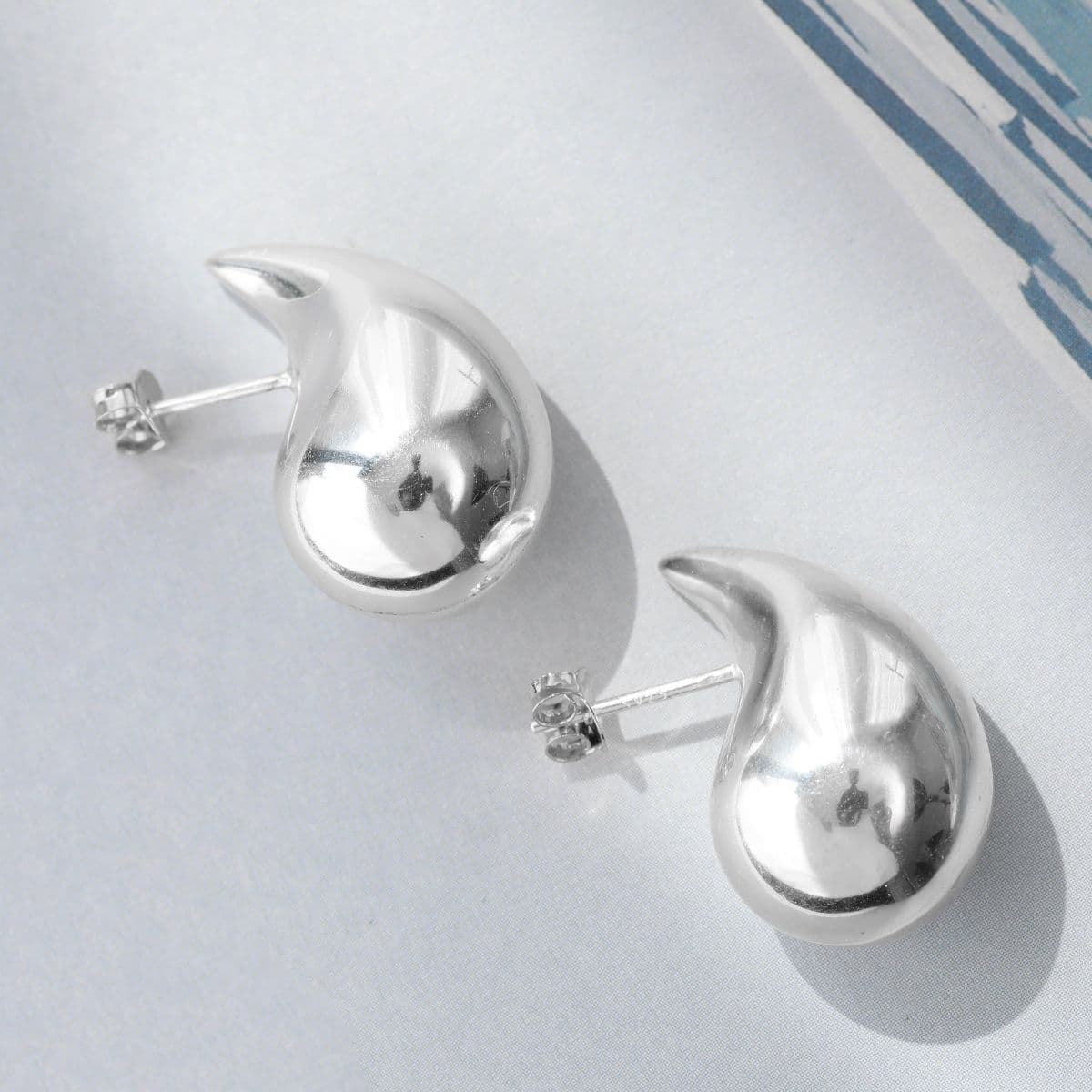 [SE6600] 925 Silver Big Bold Teardrop Earrings - 이미지 3