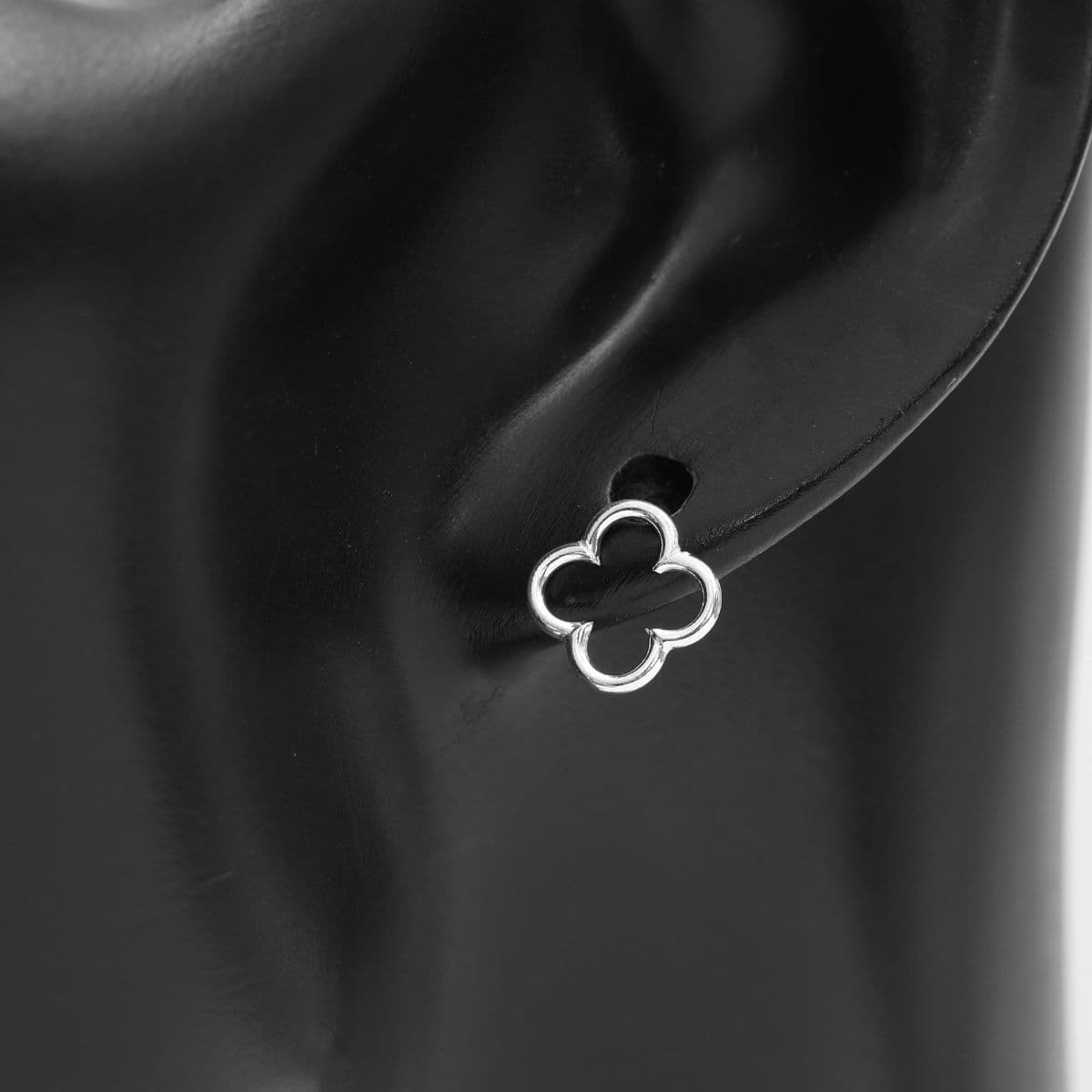 [SE6601],[SN6602] Silver 925 Thin Plain Clover Set (Earrings, Necklace) - 이미지 5