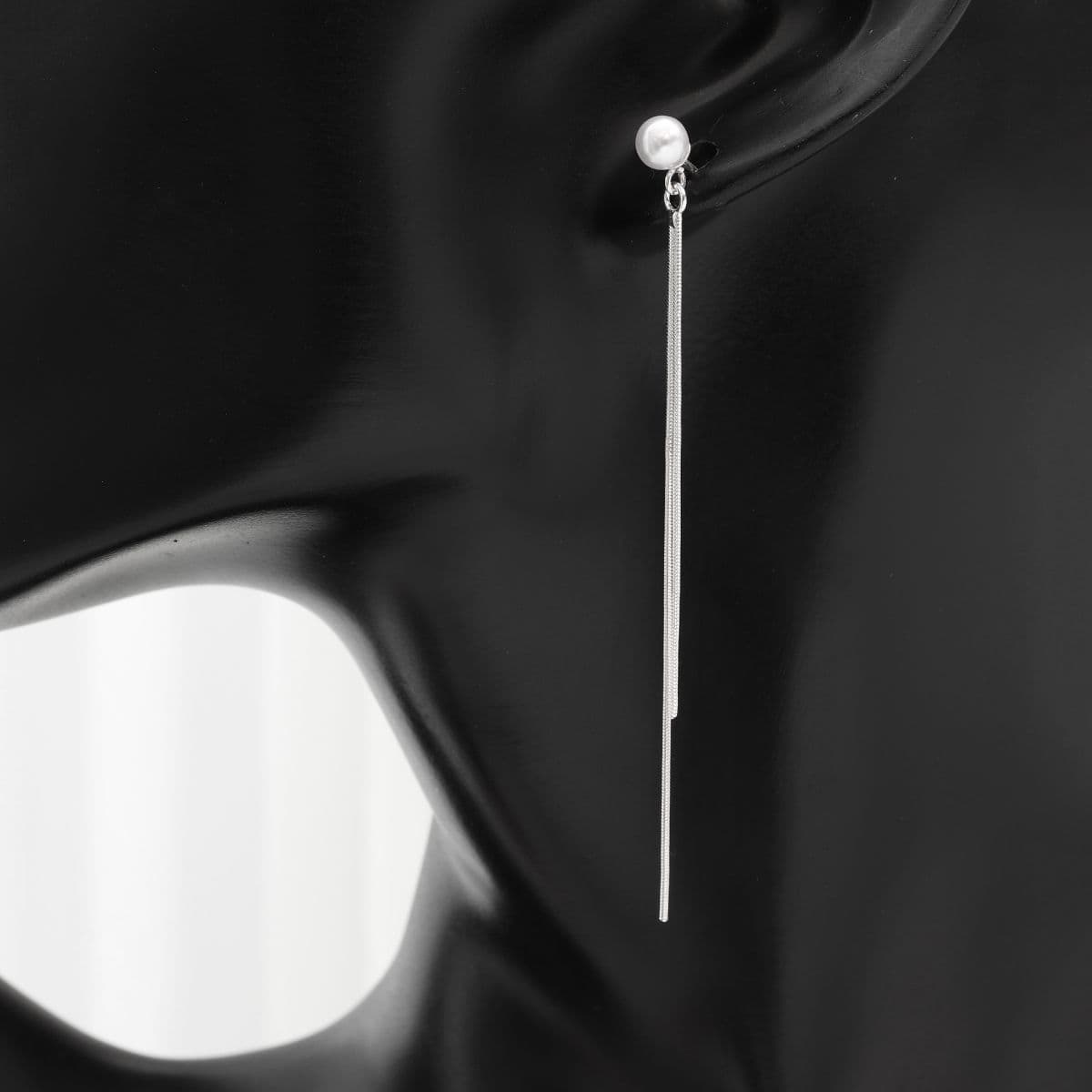 Silver 925 Swarovski Pearl Earring Series (Hoop, Ring, Drop) - 이미지 19