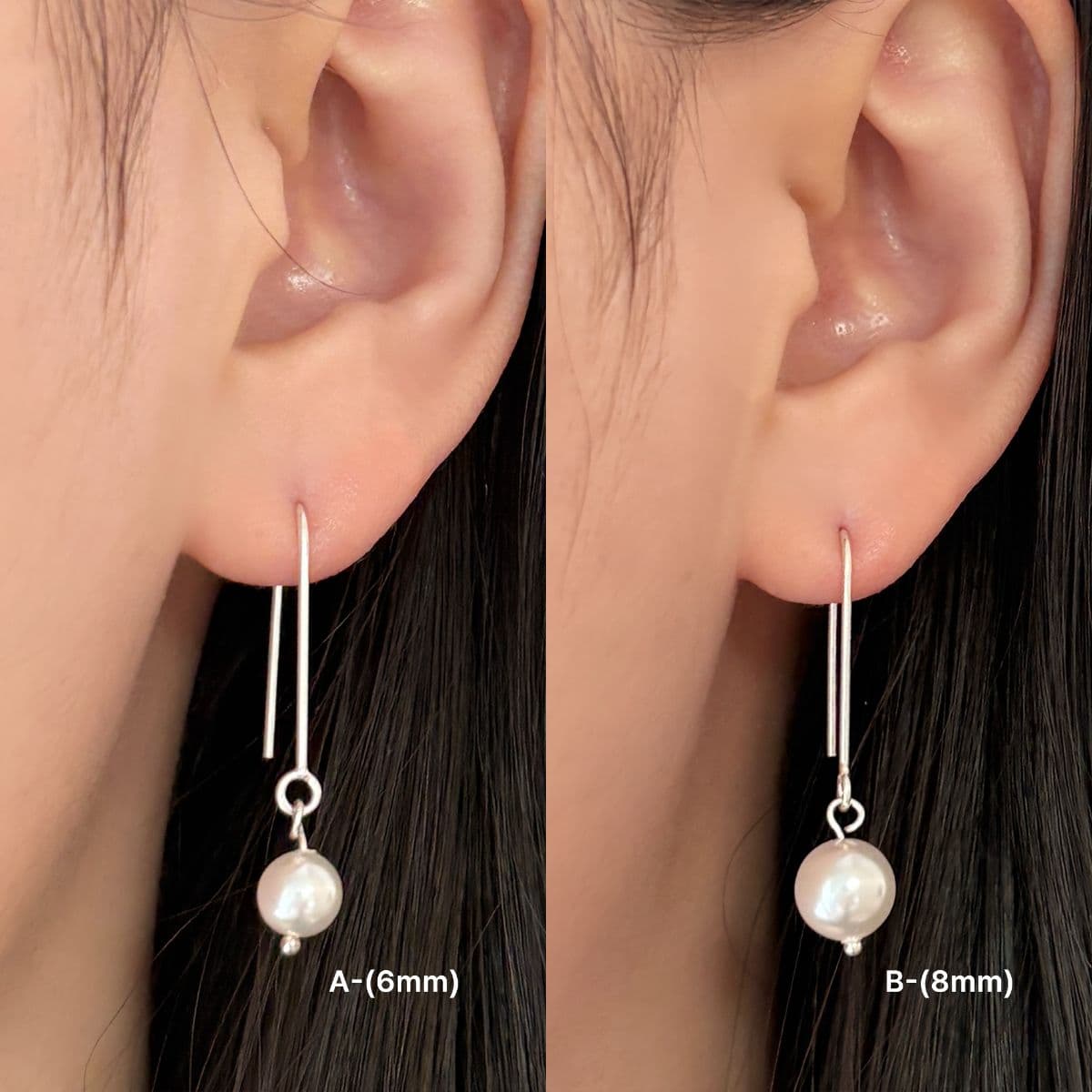 Silver 925 Swarovski Pearl Earring Series (Hoop, Ring, Drop) - 이미지 3