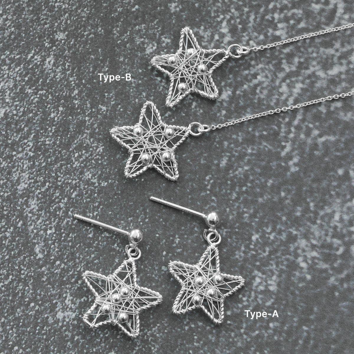 [SE6610],[SE6611] Silver 925 Marble In Star Earrings Set (Post, Drop) - 이미지 12
