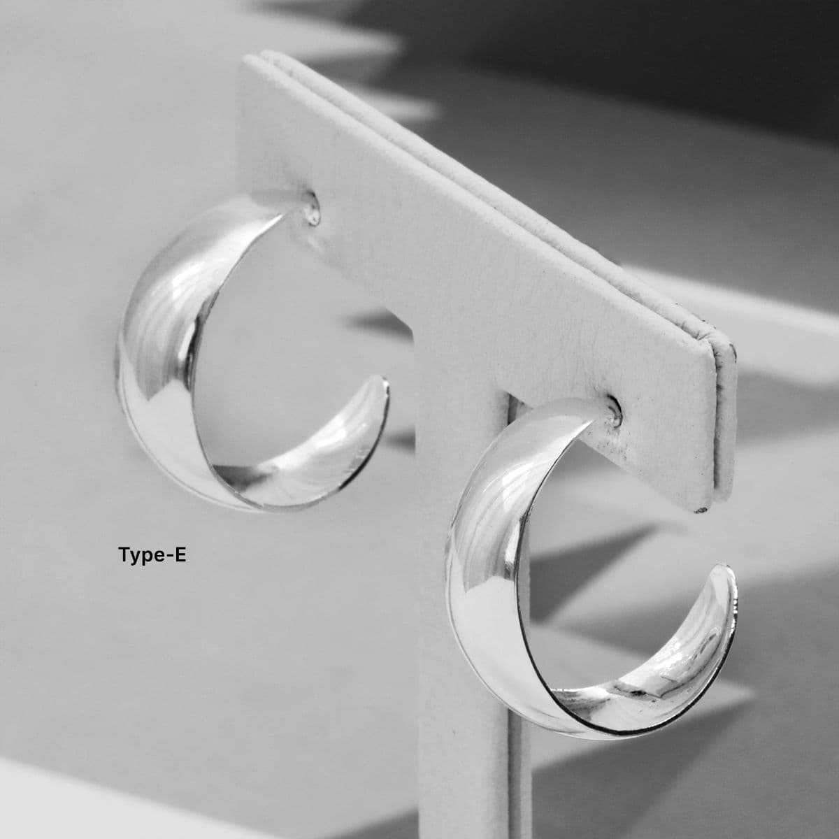 Silver 925 Plain Hoop Earring Series - 이미지 6