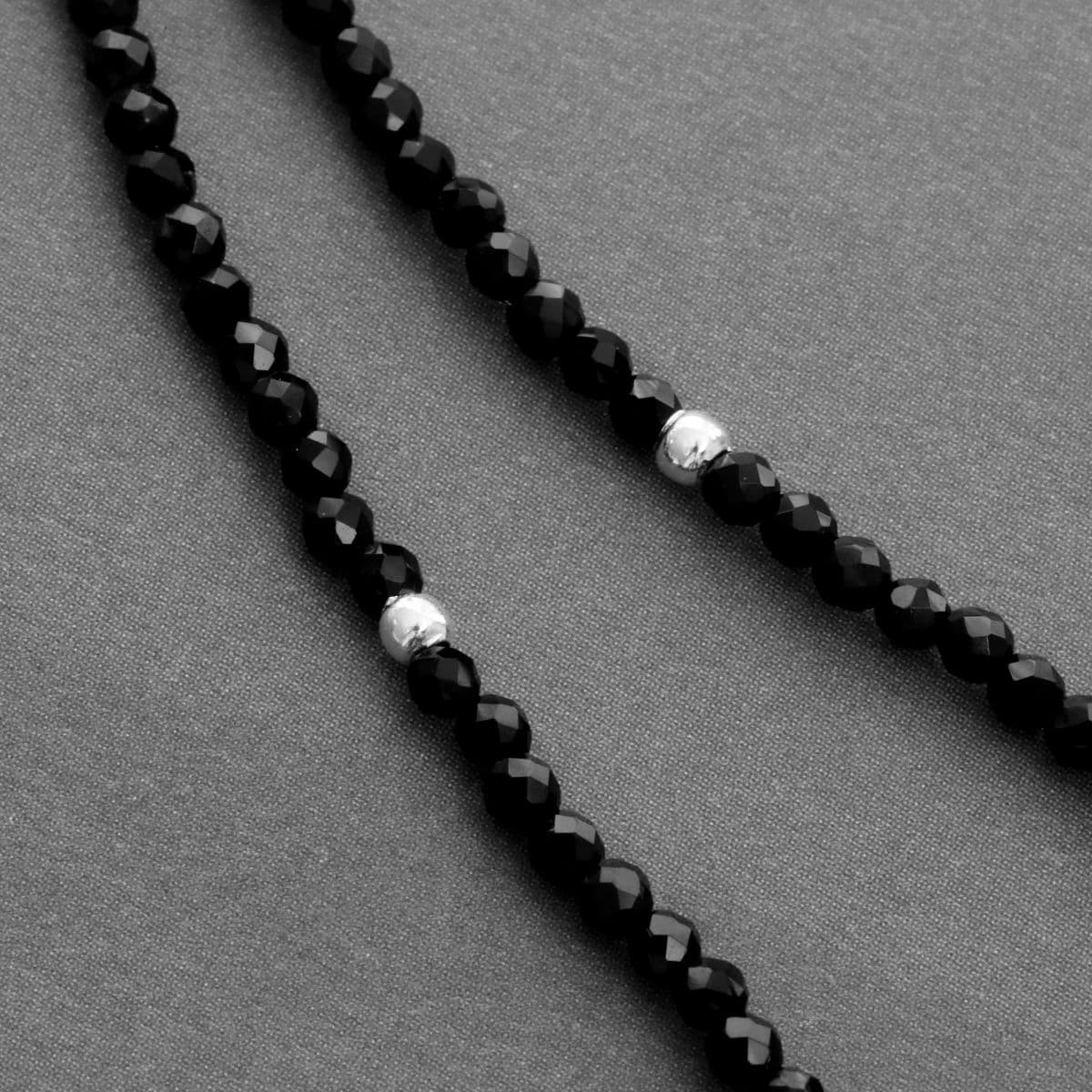 [SN6606] Silver 925 Black and White Checkered Natural Stone Necklace - 이미지 8