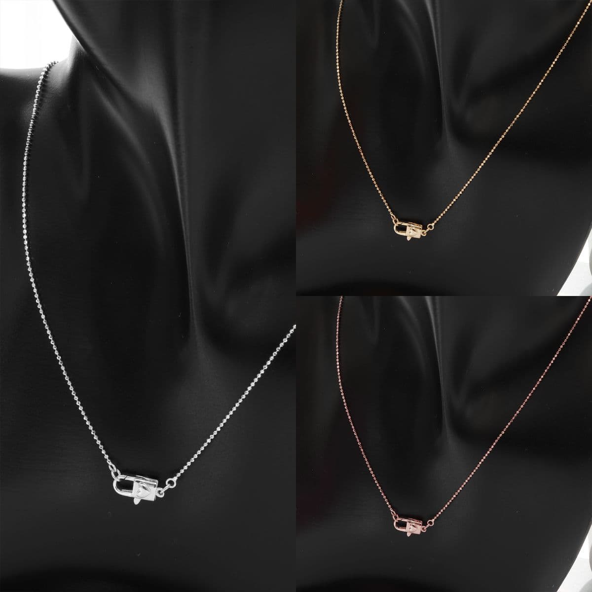 [SN6609] 925 Silver Heart Lock Ball Chain Necklace - 이미지 13