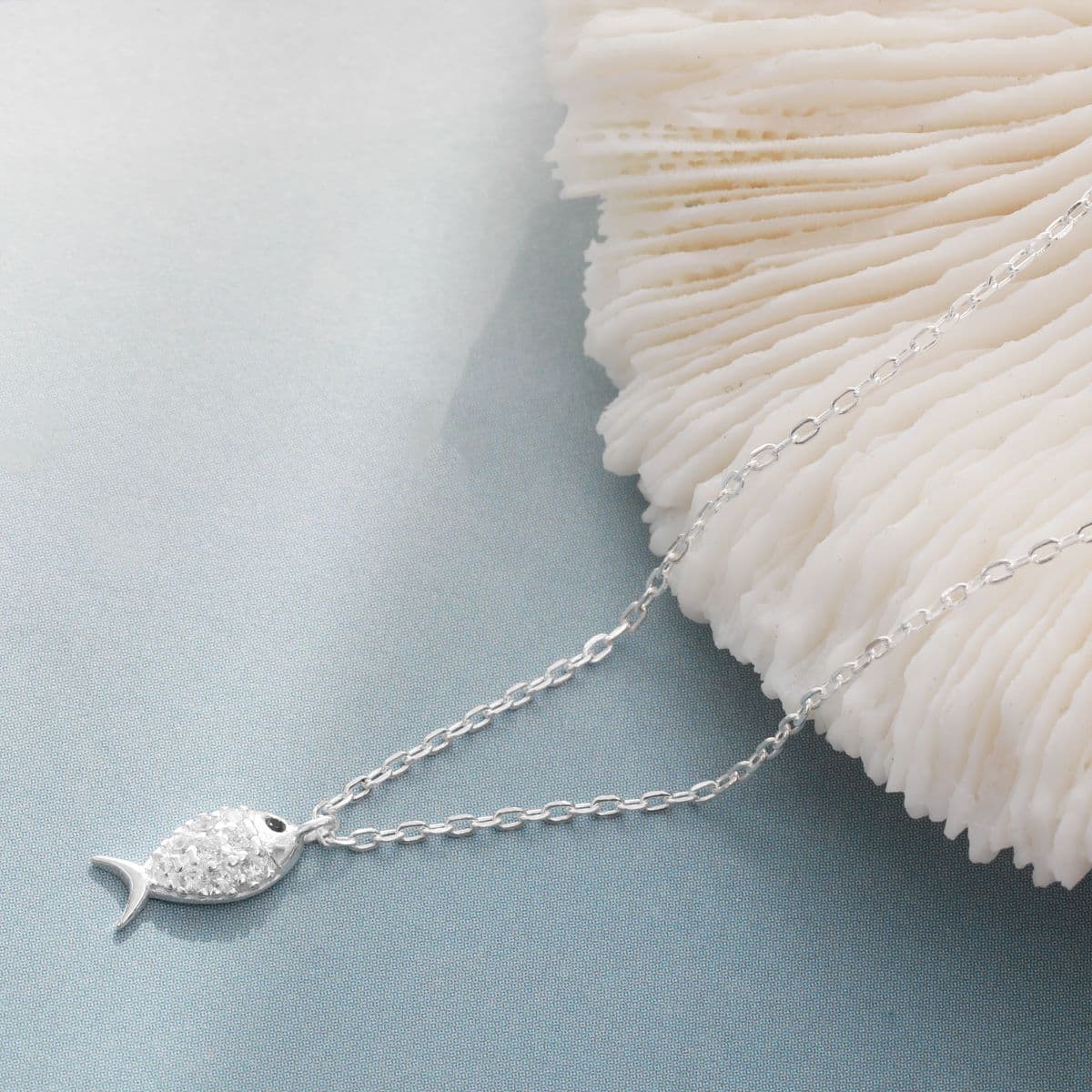 [SN6610] Silver 925 Mini Cubic Lucky Fish Necklace - 이미지 6