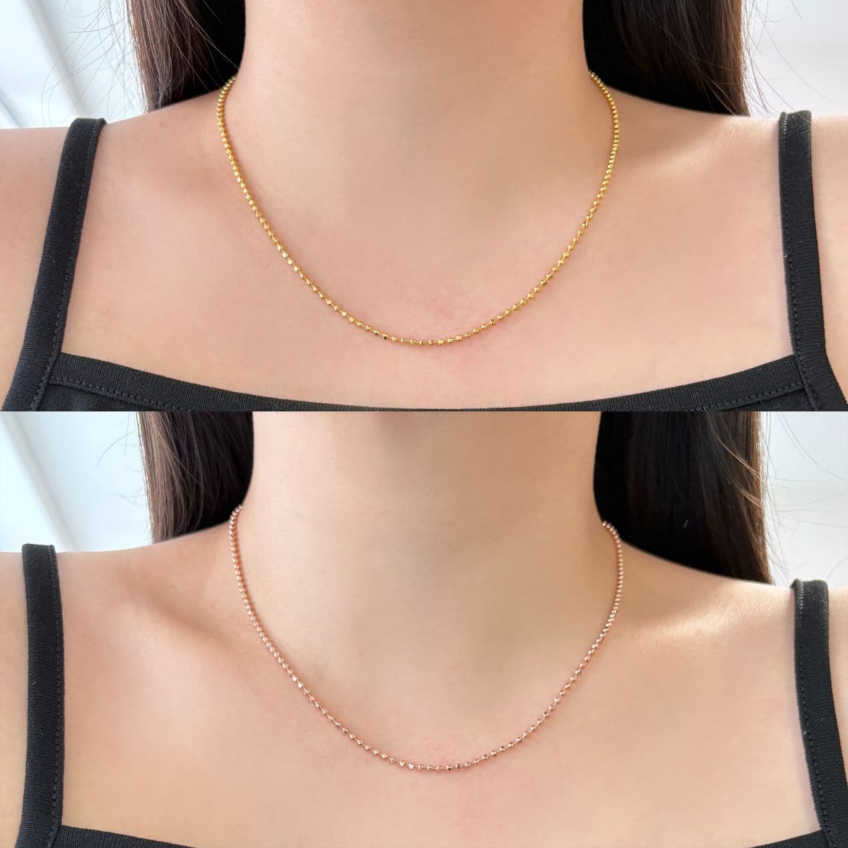 [SN6611] Silver 925 Round Cubic Chain Necklace - 이미지 5
