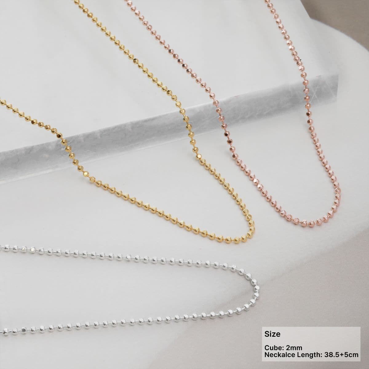 [SN6611] Silver 925 Round Cubic Chain Necklace - 이미지 1