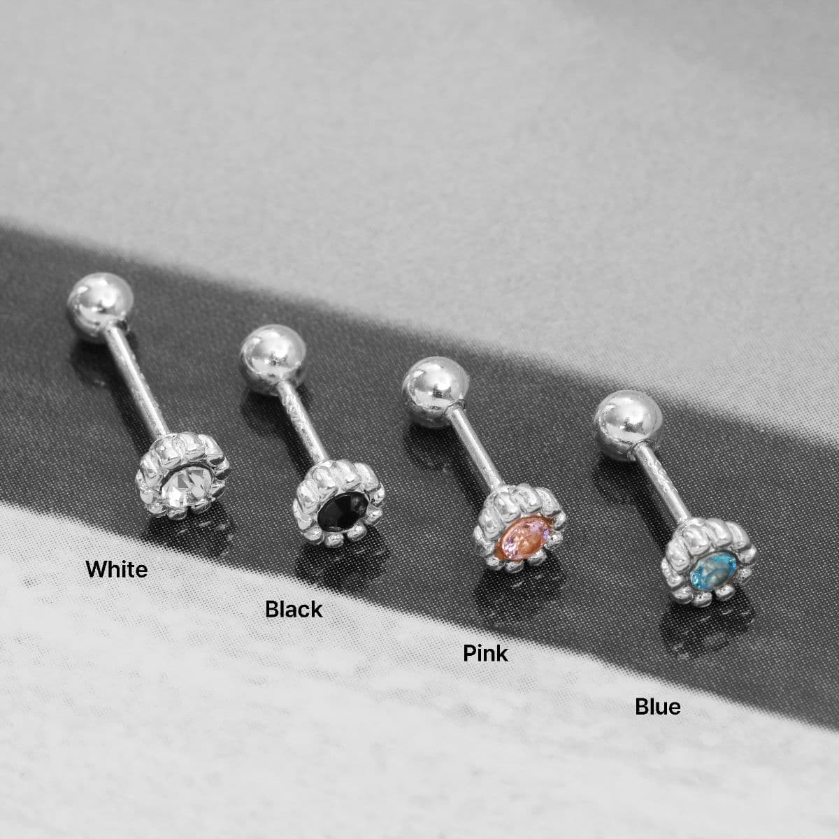 [SPC6607] Silver 925 Mini Dot Edge Cubic Piercing - 이미지 7