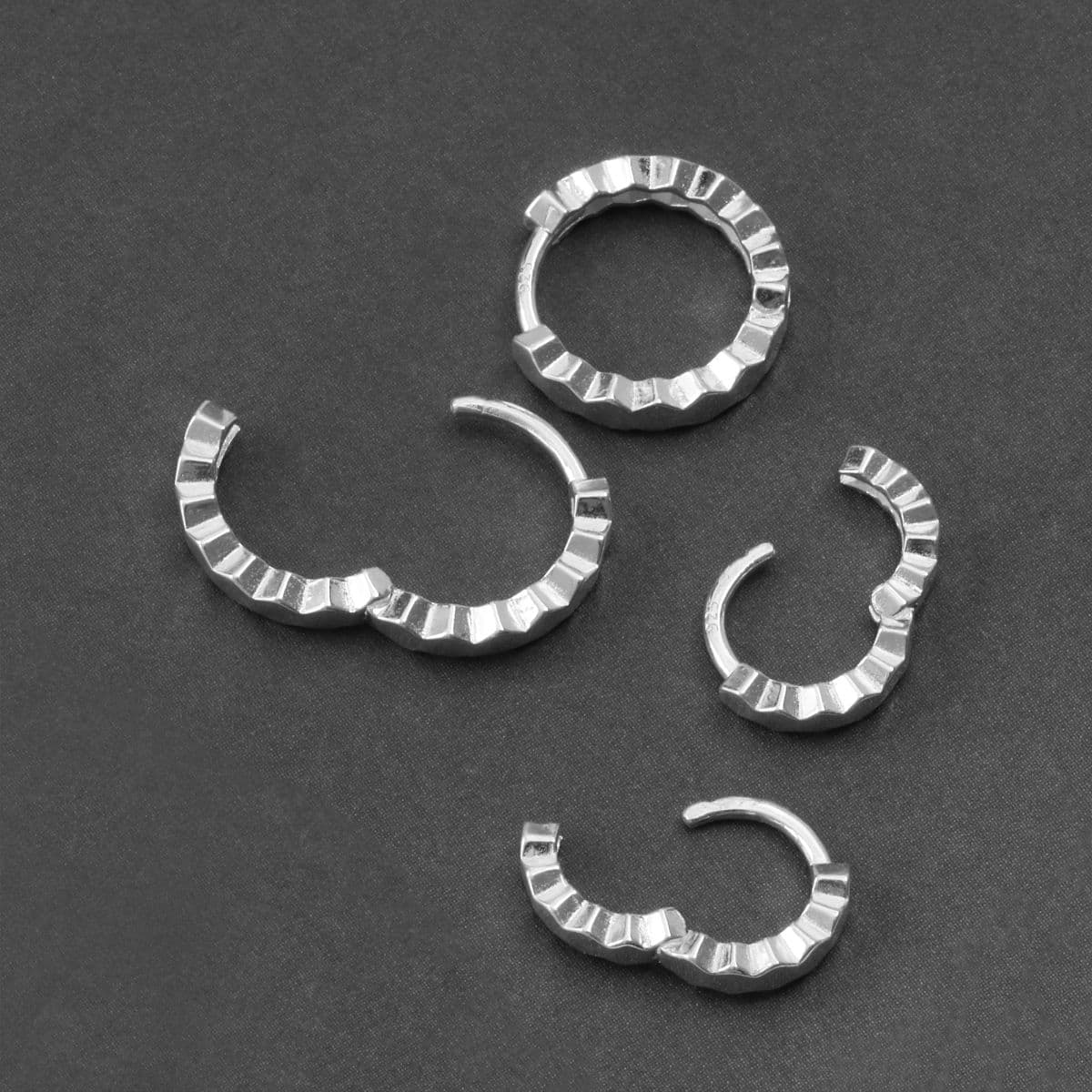 [SE0272], [SHG6616] Silver 925 Plain Honeycomb One-Touch Earrings - 이미지 17
