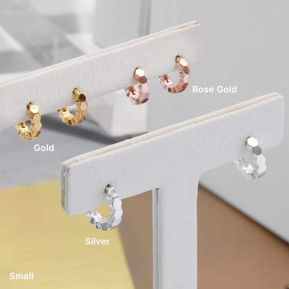 [SE0272], [SHG6616] Silver 925 Plain Honeycomb One-Touch Earrings - 이미지 3