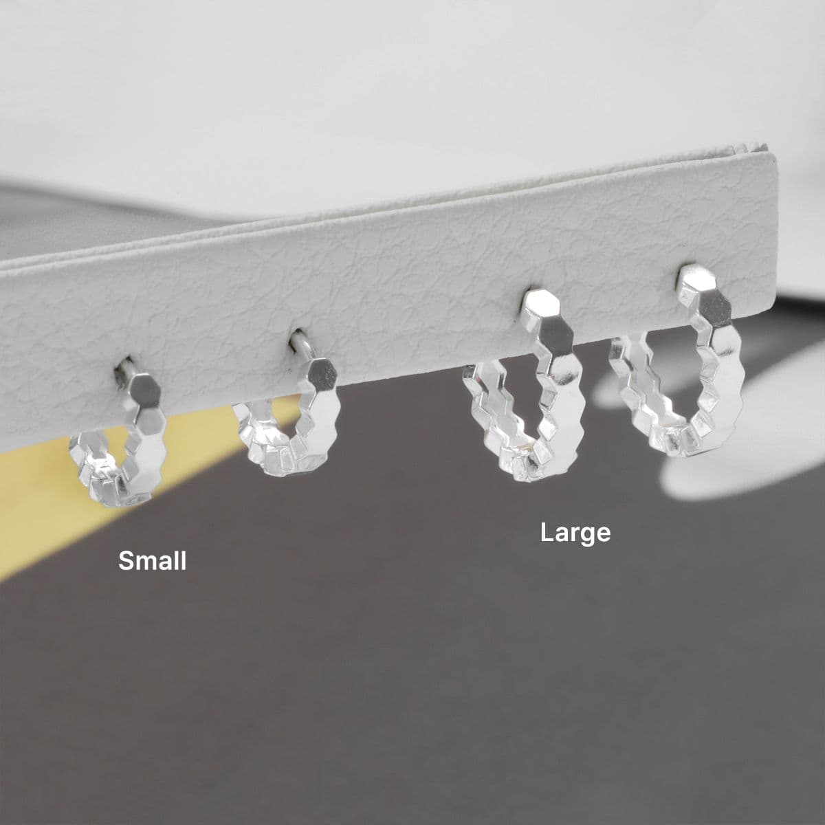 [SE0272], [SHG6616] Silver 925 Plain Honeycomb One-Touch Earrings - 이미지 9