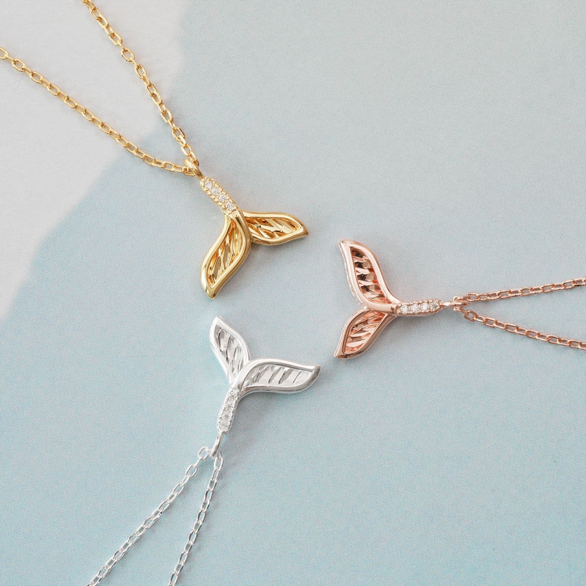 [SN6700] Silver 925 Thin and Cubic Whale Tail Necklace - 이미지 10