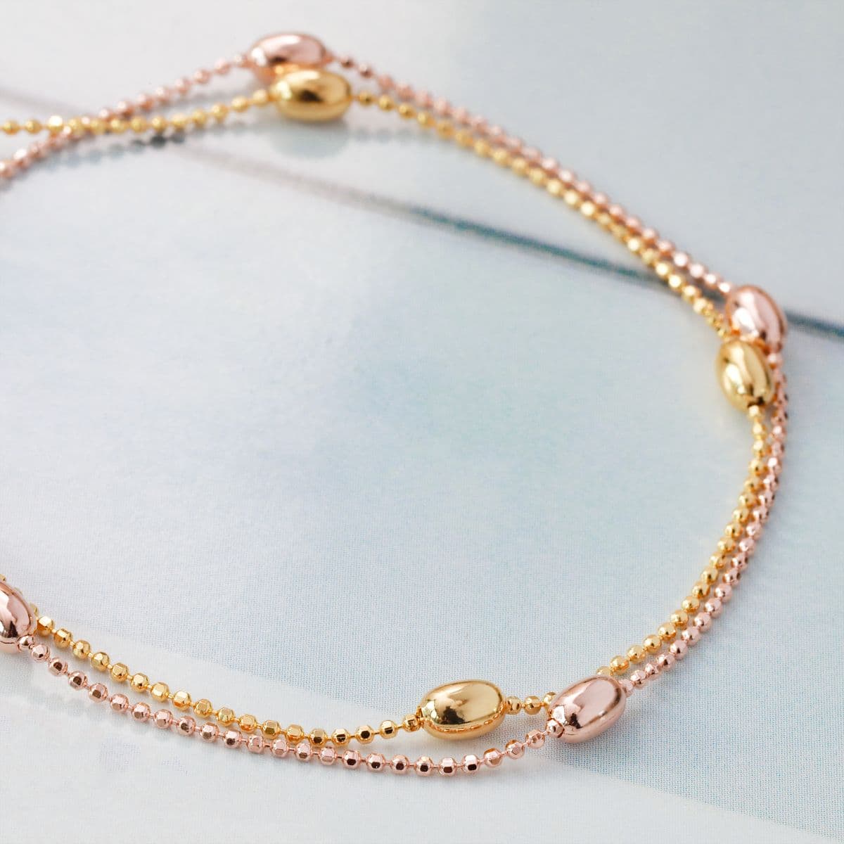 [SB6701] Silver 925 Mini Oval Station Ball Chain Bracelet - 이미지 6
