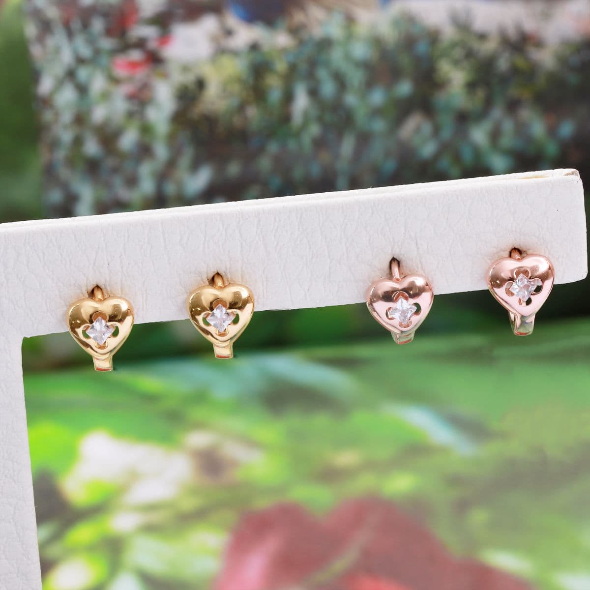 [SHG6703] Silver 925 Cubic In Flower Heart One-Touch Earrings - 이미지 6