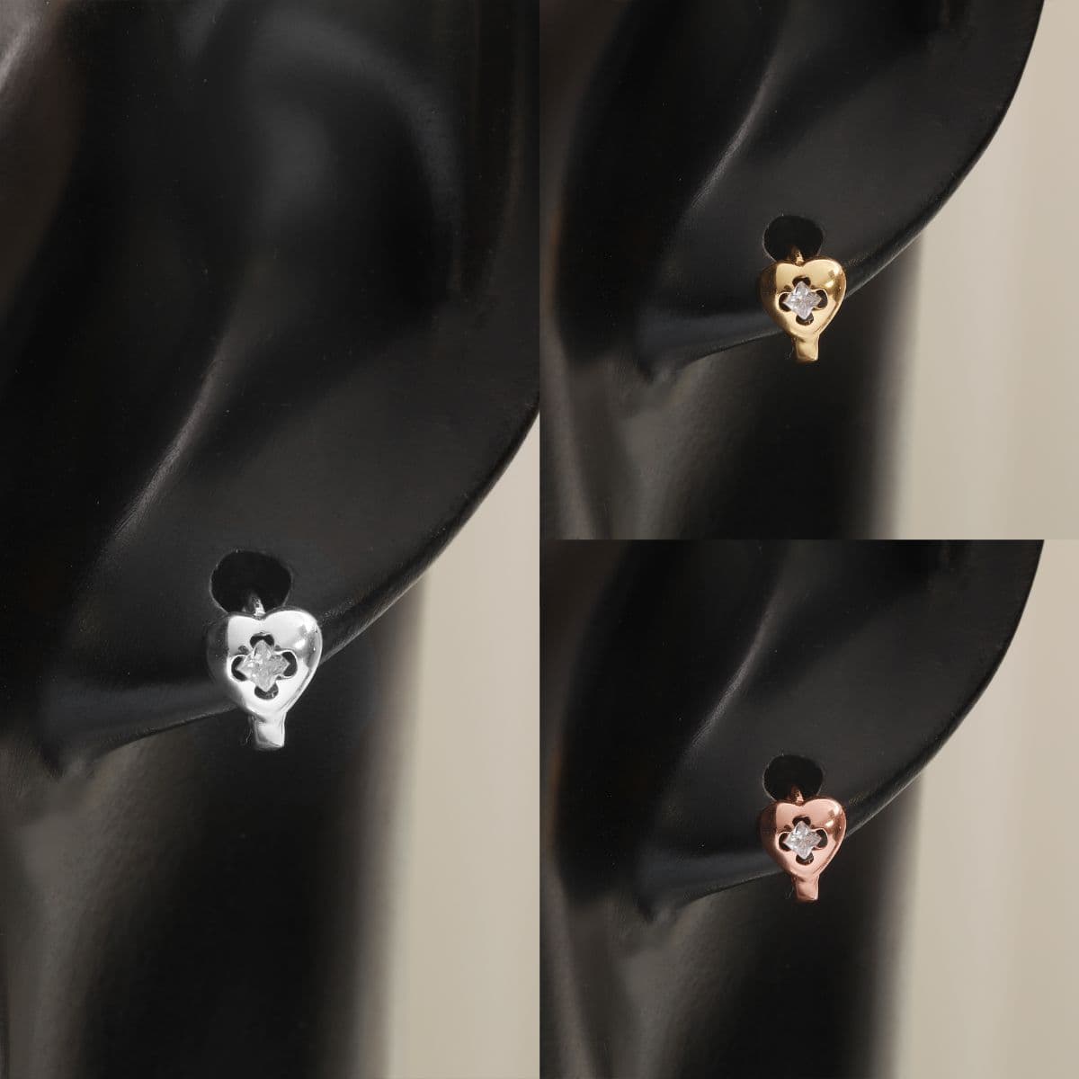 [SHG6703] Silver 925 Cubic In Flower Heart One-Touch Earrings - 이미지 11