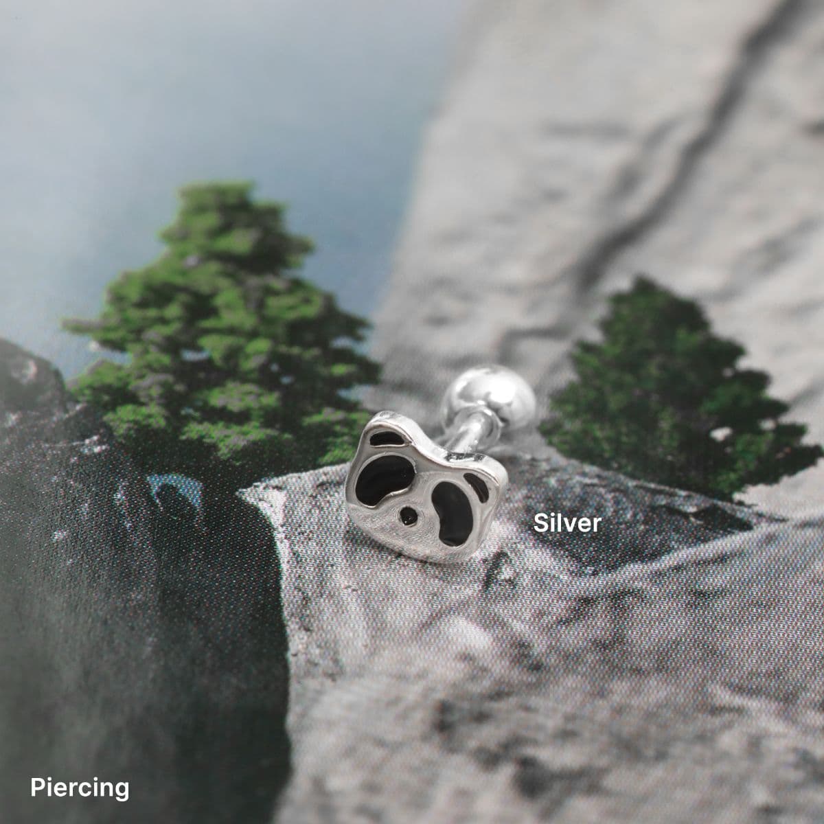 [SPC4611], [SE4611] Silver 925 Mini Panda Set (Piercing, Earrings) - 이미지 5
