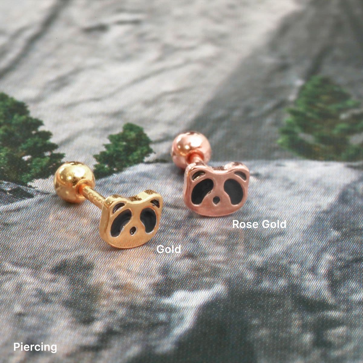 [SPC4611], [SE4611] Silver 925 Mini Panda Set (Piercing, Earrings) - 이미지 6