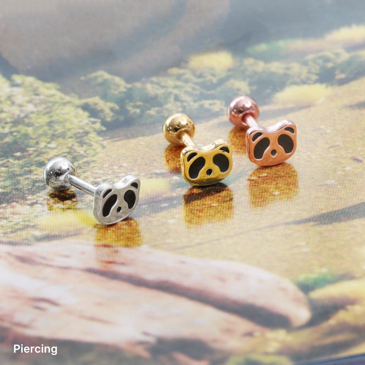 [SPC4611], [SE4611] Silver 925 Mini Panda Set (Piercing, Earrings) - 이미지 4