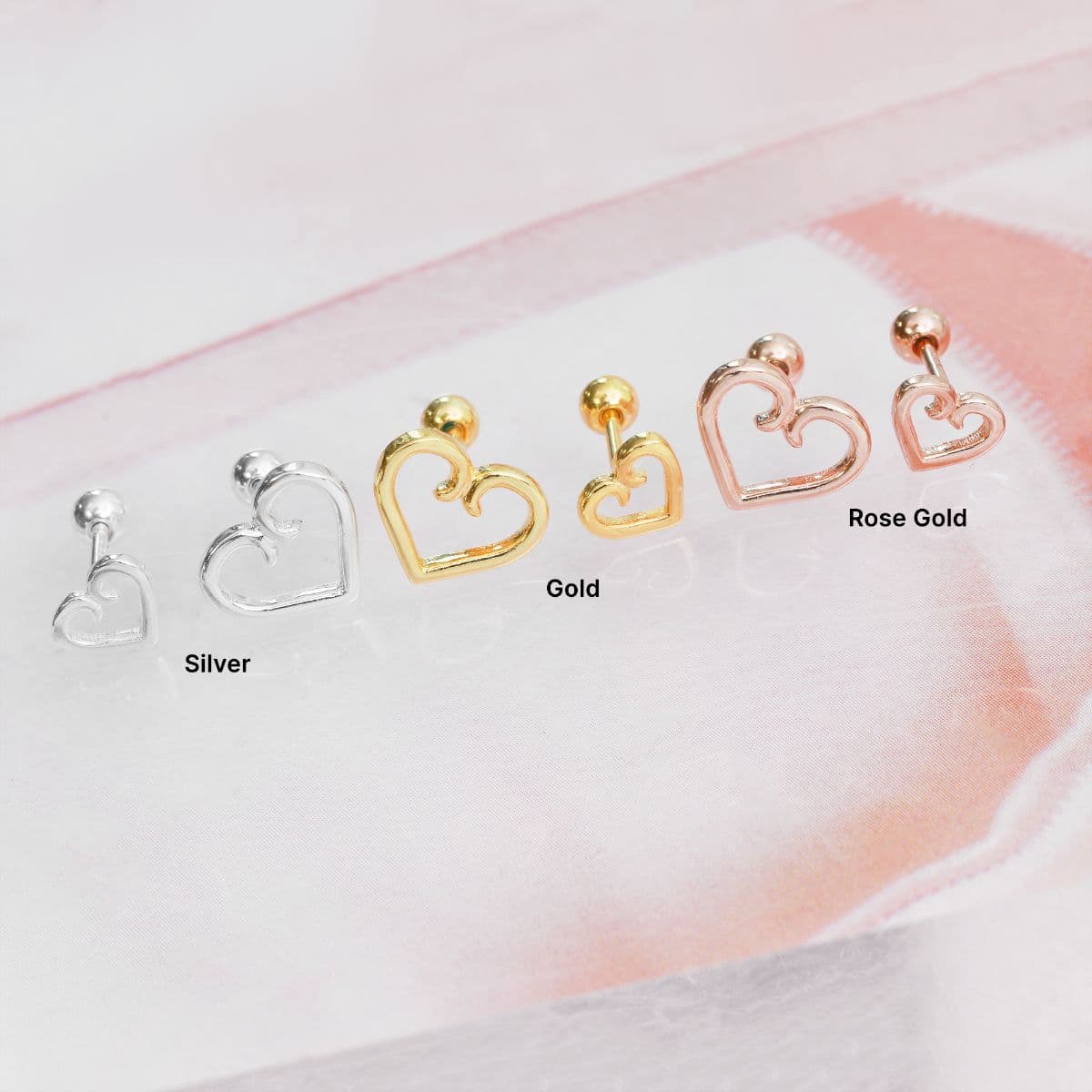 [SPC6607], [SPC6608] Silver 925 Dreaming Heart Piercing Set - 이미지 8